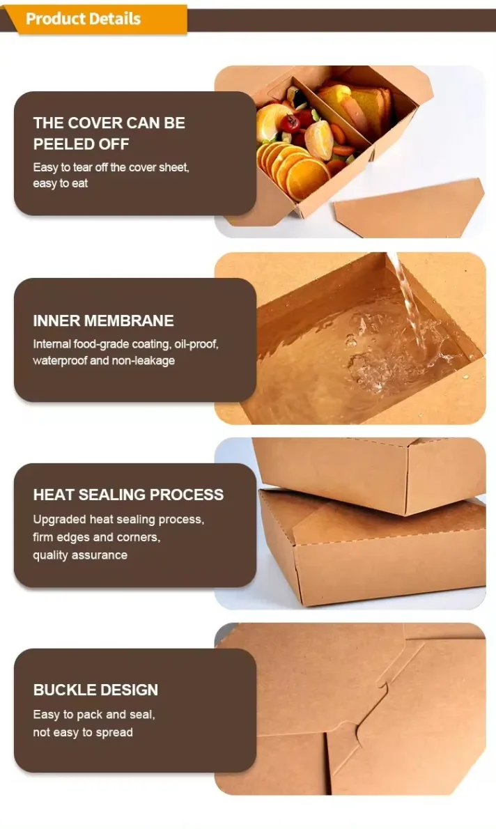 Compostable food box for eco-friendly meal packaging