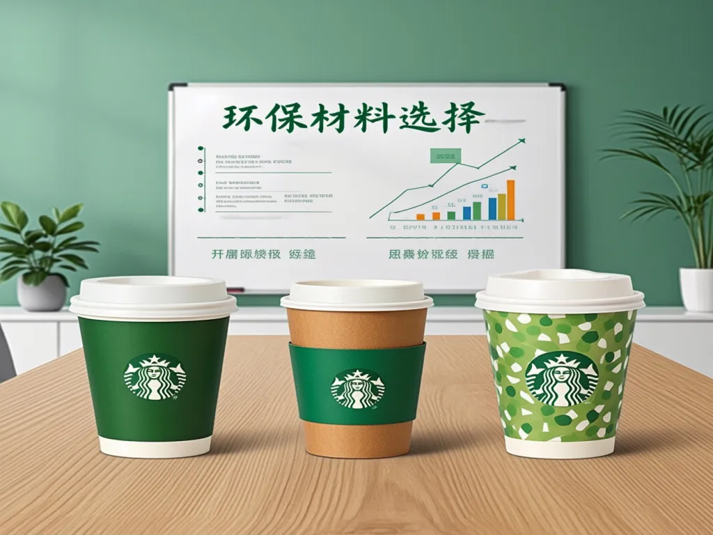 Green themed small paper cups with eco designs