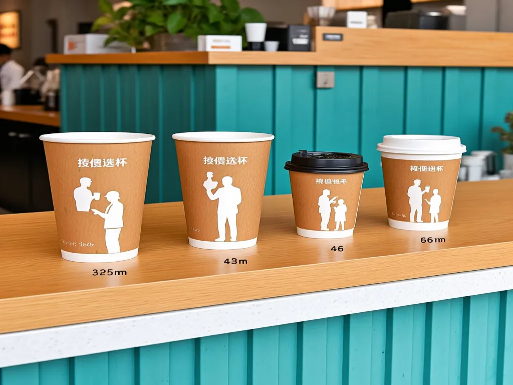 Small paper cups in various sizes