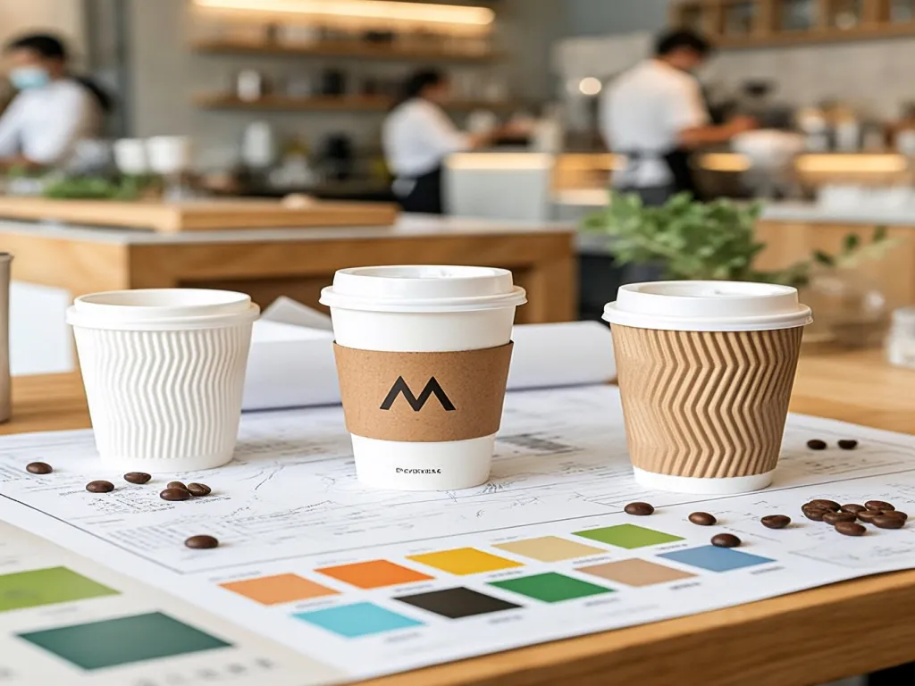 5 ounce paper cups in a cafe setting