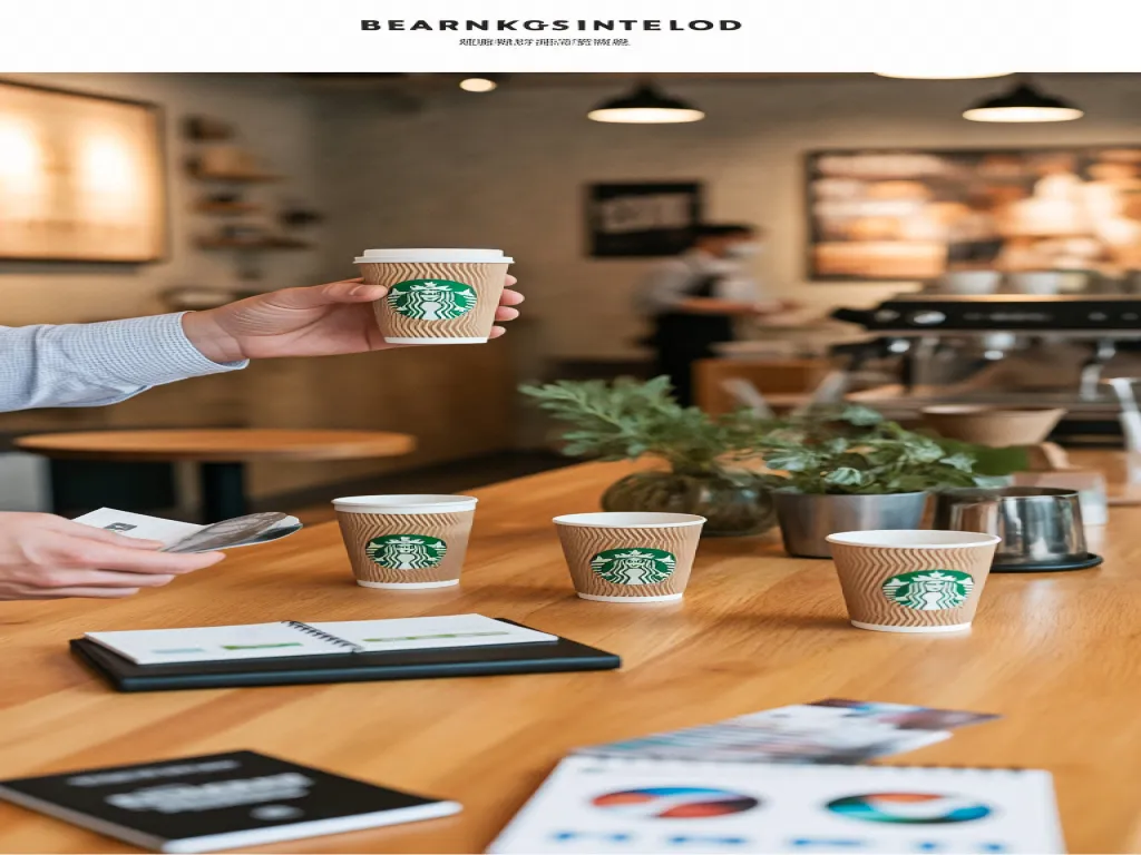 A hand holding a 5 oz paper cup in a café setting