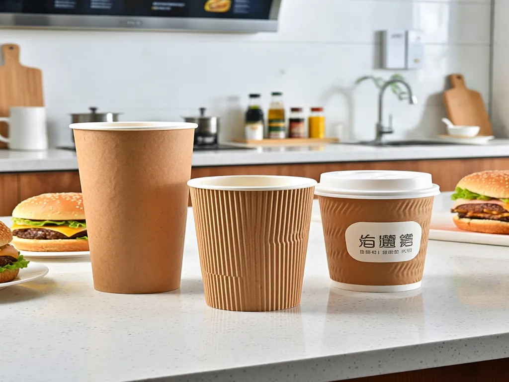 Variety of paper bowls for drinks