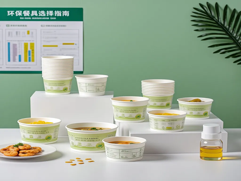 Eco-conscious small paper bowls with food display