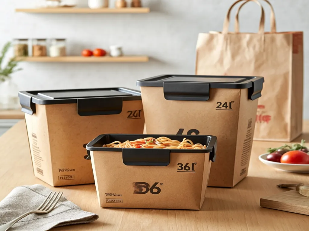 Assorted sizes of kraft paper noodle boxes