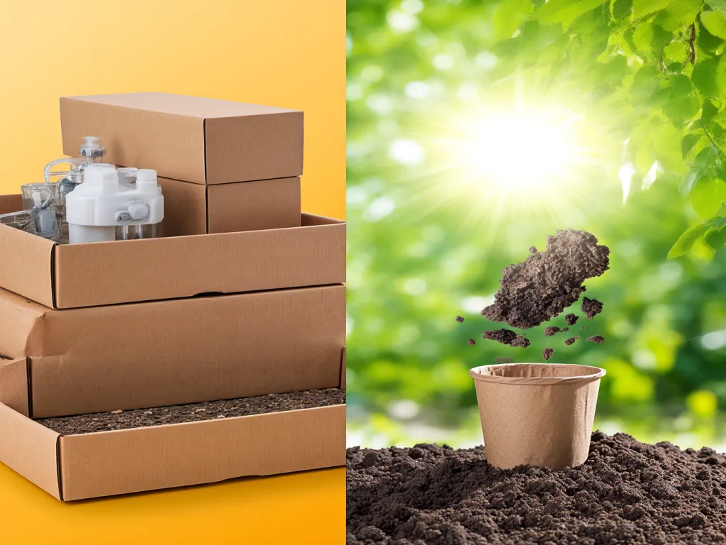 Recyclable cardboard boxes and plant growth